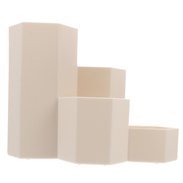 AURARMLET 1Ud Organizador De Cosméticos Beige De Plástico Con Compartimentos Para Escritorio