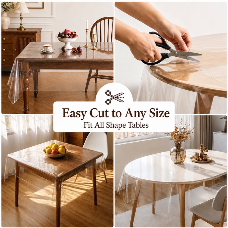 Inosoo Clear Vinyl Table Protector, 48" Round photo 5