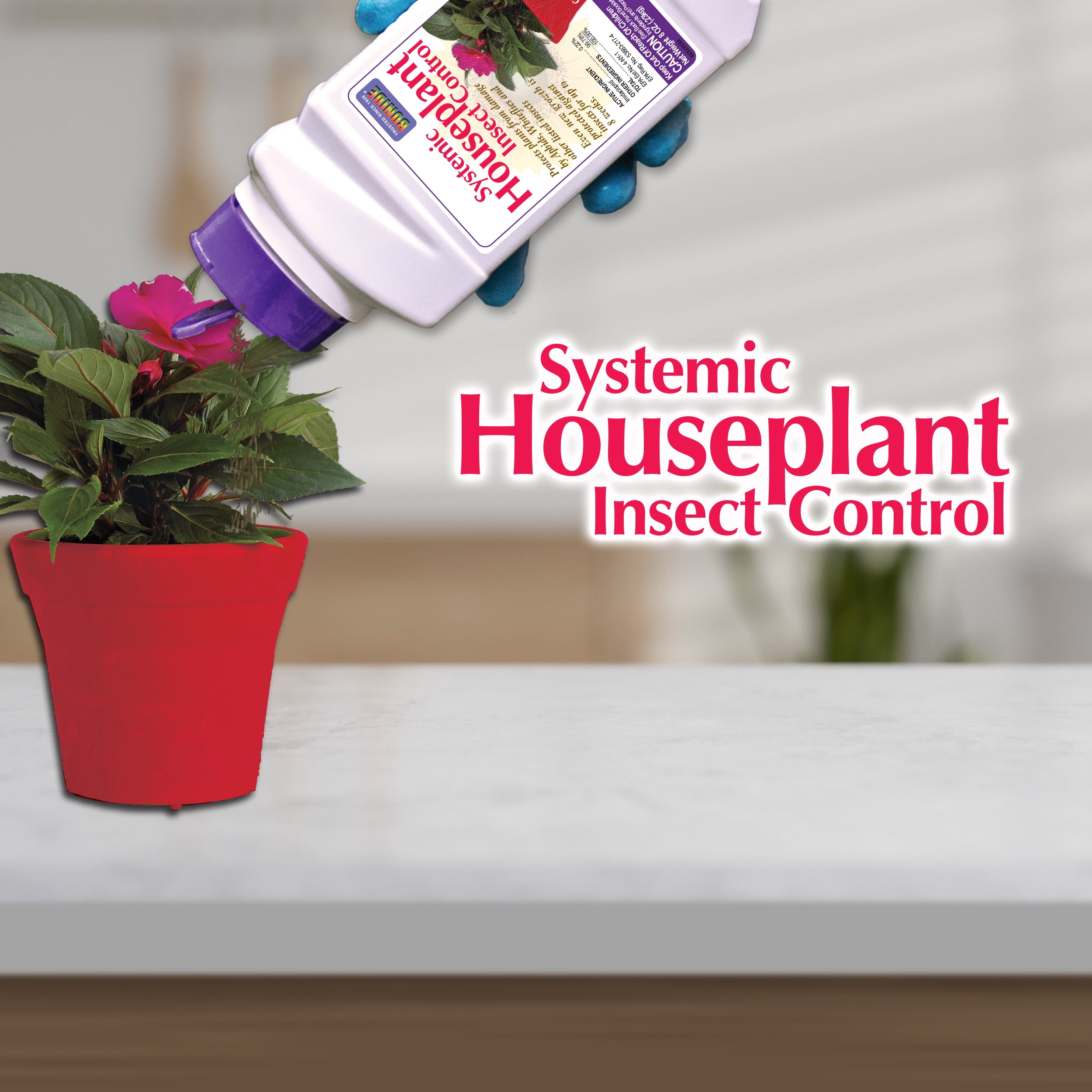 Bonide Systemic Houseplant Insect Control, 8 oz Ready-to-Use Granules for Indoors and Outdoors, Protects Plants from Insects