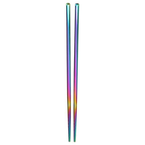 Palillos de acero inoxidable, vajilla, palitos de comida antideslizantes (camuflaje)