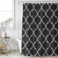 thumbnail image 4 of Black Morocco Bathroom Shower Curtains with 12 Hooks Waterproof Shower Curtain for Stalls and Bathtubs Boho Vintage Quatrefoil Geometric Plaid Decorative Bathroom Privacy Curtain 36x78 Inches, 4 of 9