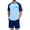 Sky Blue #081, variant on Mens Cotton Pajama Sets Summer Pjs Sleepwear Nightwear Lightweight Quick Dry Soft Short Sleeve Sleep Set With Pocket, M