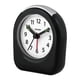 thumbnail image 5 of Reloj despertador analógico de cuarzo SHARP con arco, negro, funciona a pilas, pequeño, reloj de viaje, 5 of 6