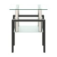 thumbnail image 2 of Glass Coffee Table, 2-TierGlass Top Accent Table With Storage Shelf, Modern Coffee Table For Small Spaces Living Room Bedroom, 2 of 9