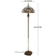 thumbnail image 2 of Tiffany Style Floor Standing Lamp W16H64 Inch(2LED Bulb Included) Stained Glass Crystal Bead Flower Shade 2E26 Antique Reading Lighting Resin Base S617 WERFACTORY LAMPS Bedroom Living Room, 2 of 7