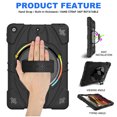 thumbnail image 3 of For iPad 6th/5th Gen 9.7"(2018/2017) Case,Kids Friendly,With Rotatable Adjustable Hand Strap,Retractable Kickstand,Shoulder Strap,Kids Friendly,Shockproof Anti-fall Rugged Heavy Duty Case,Black, 3 of 10