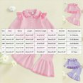 thumbnail image 3 of yboeqw Toddler Girls Clothing 2 Piece Stripe Print Long Sleeve Ruffle Shirt Top Wide Leg Pants Sets Fall Winter Outfits,Size 18-24 Months, 3 of 5
