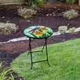 thumbnail image 4 of Alpine Corporation 14" Folding Glass Round Table with Flowers & Dragonfly, 4 of 4