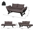 thumbnail image 3 of HOMCOM Convertible Canapé Lit Futon Causeuse Salon avec Oreiller, Réglable 3-Position Canapé-Lit Sale Cadre en Bois, Gris Foncé, 3 of 10