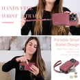 thumbnail image 4 of iPhone 12Mini Case Wallet Case Cover for Women Men Durable 2 in 1 Detachable Premium Leather with Card Holder Slots Magnetic Zipper Pouch Flip Lanyard Strap Wristlet, 4 of 6