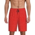 thumbnail image 1 of Balery Red Glitter Pantalones cortos de pijama de punto de algodón para hombre con cinturilla y bolsillos-4X-Large, 1 of 6
