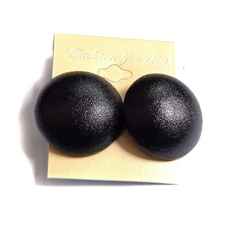 Round Pierced Earrings - Black Earrings Pierced Earrings Large Round Earrings 1.5 inch