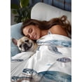 thumbnail image 3 of Sea Turtle Coastal Full Size Flat Sheet, Wrinkleproof & Fadeproof Cooling Flat Bed Sheet Only, Summer Beach Coral Ocean Blue Nautical Breathable Soft Bedding Top Sheets 81 x 96 Inches, 3 of 8