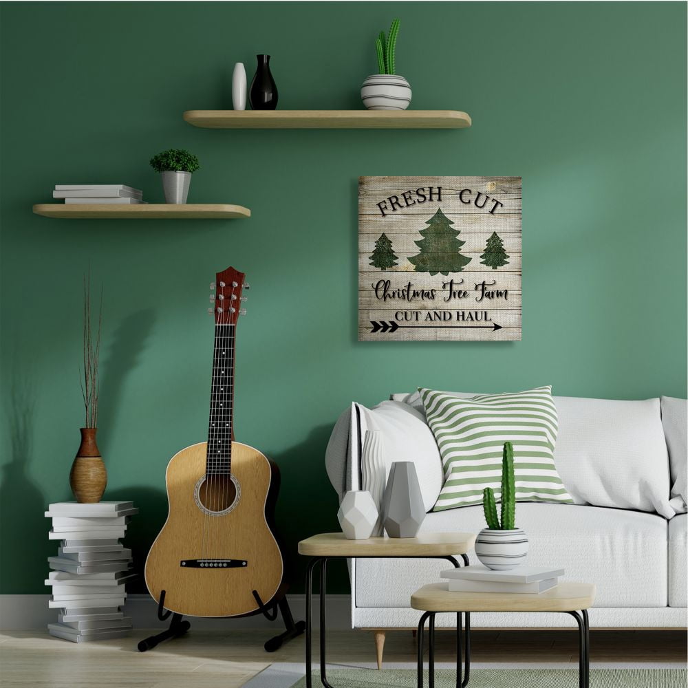 Stupell Industries Rustic Fresh Cut Tree Christmas Sign Green Brown Designed by Ashley Burton