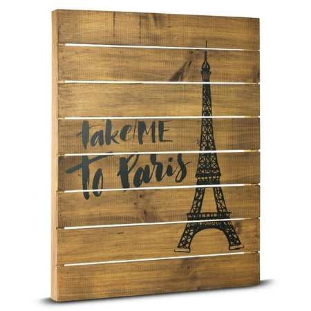 Crystal Art  Take Me to Paris Eiffel Tower Rustic  Wood Wall  