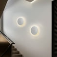 thumbnail image 6 of Modern Minimalist Wall Light Round Disc Wall Sconce Metal Circular Stairwell Lighting Dimmable LED Sconce for Living Room Bedroom (White), 6 of 6