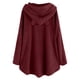 thumbnail image 4 of Puntoco Abrigo De Felpa Con Capucha De Manga Larga Con Botones De Felpa De Color Sólido Casual Para Mujer Puntoco Puntoco-5102, 4 of 6