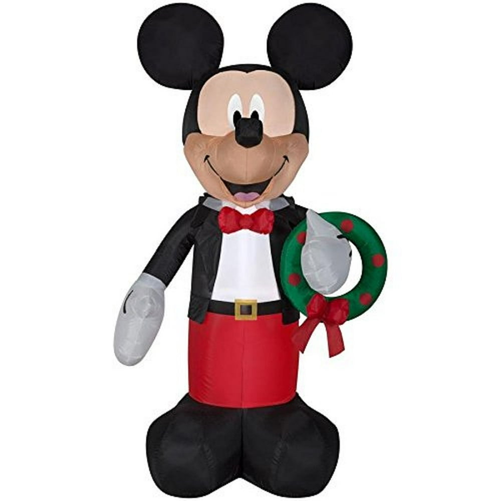 Gemmy Inflatable 6 foot Mickey Mouse with Wreath Indoor Outdoor