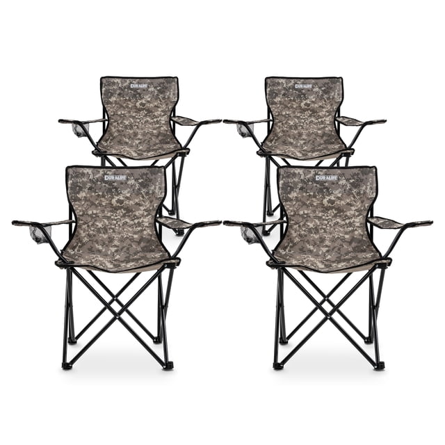 Sillas Camping y Playa Plegable Portatil Duralife 4 Piezas Gris Arena