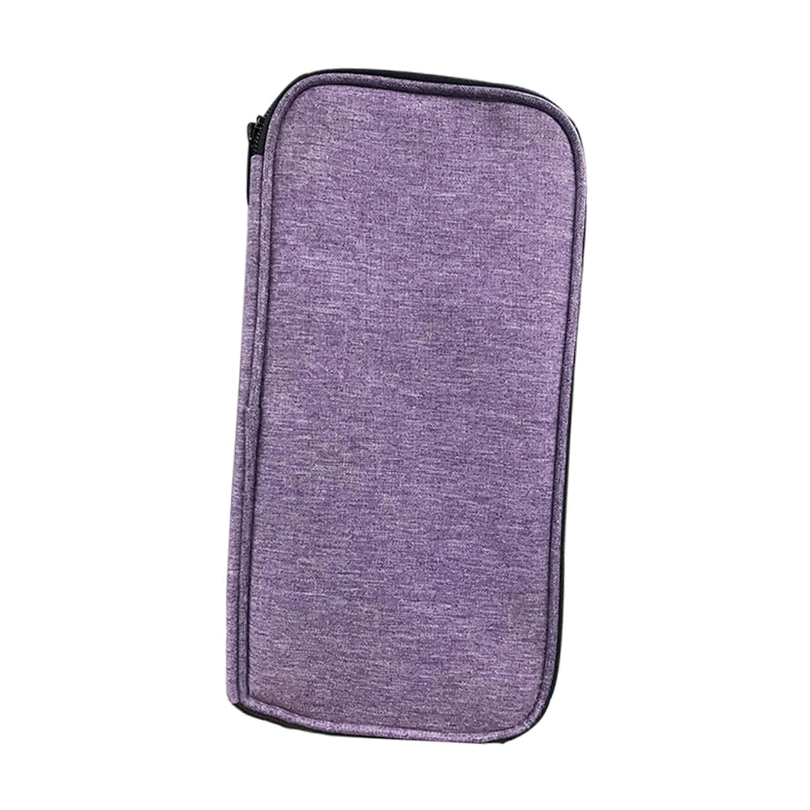 HILABEE Crochet Hook Case Knitting Pin Storage Bag Organizer Zip Bag Oxford Cloth Stain Resistant Portable Suitable for travel outdoor knitting daily commutes gift giving home organization Purple