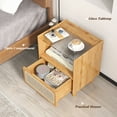 thumbnail image 4 of Gymax Bamboo Rattan Nightstand Boho Bedside End Table w/ Drawer & Wood Legs Natural, 4 of 9
