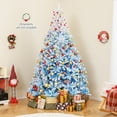thumbnail image 2 of Costway 8 FT Artificial Christmas Tree with 1774 Branch Tips & Folding Metal Stand White & Blue, 2 of 9