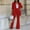 Red, variant on WXLWZYWL Womens Suits Blazer and Pants Long Sleeve Solid Suit Pants Casual Elegant Business Suit Sets White