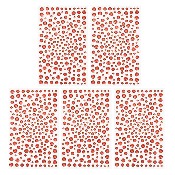 Uxcell 1045 Pcs Acrylic Diamond Sticker, 4 Size 3/4/5/6mm Self Adhesive Rhinestones Face Gem Stones Bling Jewelry for Nail Art Craft Clothes DIY Makeup Decoration Party, Red