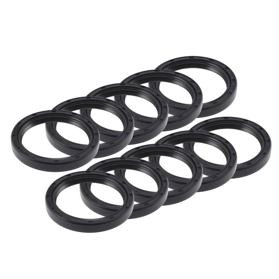 Sello de aceite universal Unique Bargains TC de doble labio con resorte de acero, anillo de sello de eje rotativo 40x50x6.5mm, caucho nitrilo de alta presión negro, 10 Pcs