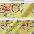 thumbnail image 2 of Soimoi Yellow Cotton Poplin Fabric Roses & Bicycle Transport Print Fabric by Yard 42 Inch Wide, 2 of 7