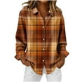 thumbnail image 2 of Horkkom Button Up Shirt Women Long Sleeve Christmas Plaid Shirts Casual Loose Flannel Shirt M, 2 of 9