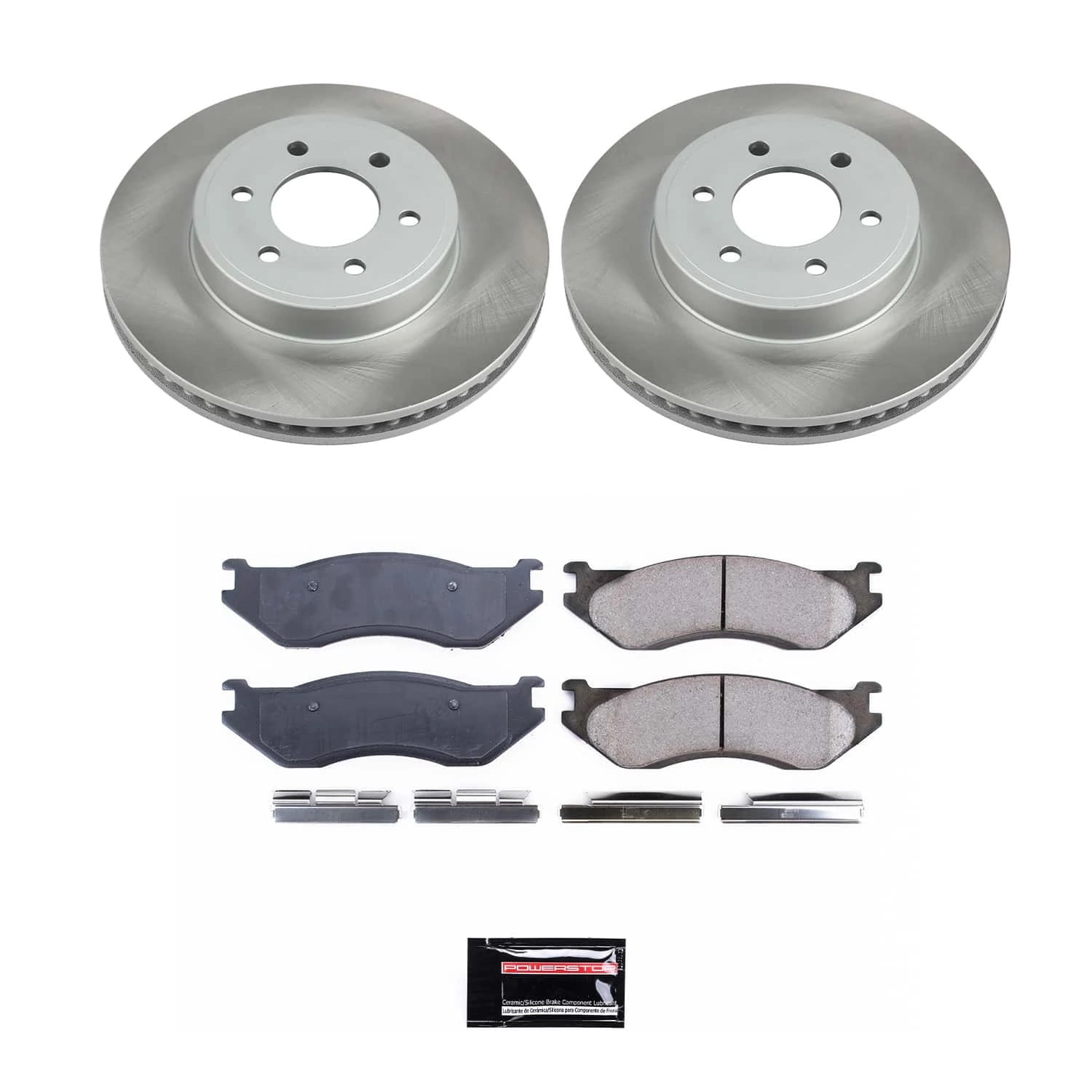 PowerStop Front Semi-Coated Rotor and Low-Dust Ceramic Brake Pad Kit SC2178