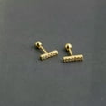 thumbnail image 4 of QQTDFG Small Straight Bar 925 Sterling Silver Cz Stud Earrings F1113-Gold, 4 of 9