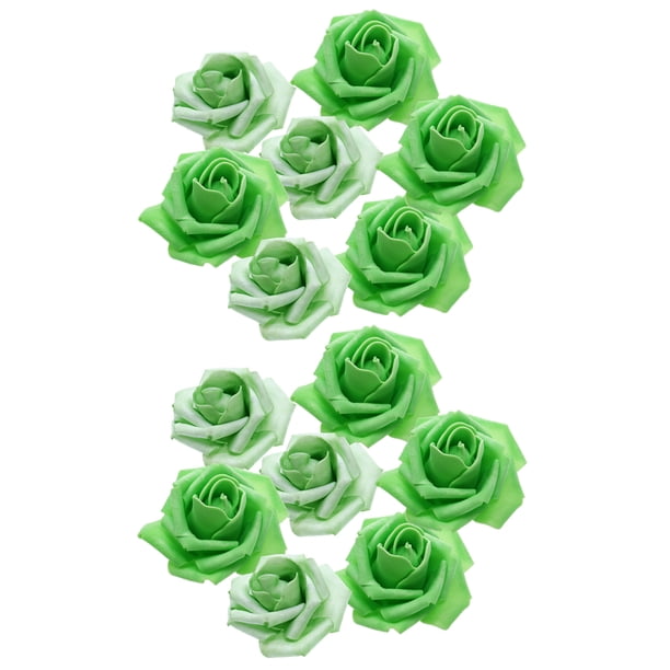 50 rosas artificiales para decoración del hogar, boda o despedida de soltera (verde hierba)