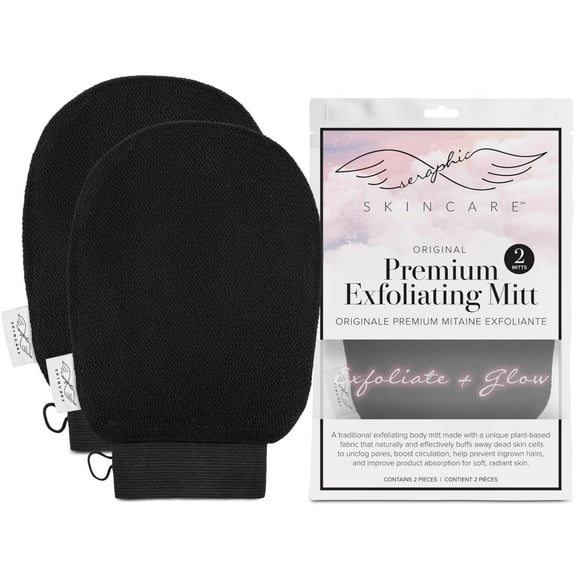 Guante exfoliante SERAPHIC SKINCARE Premium (2 unidades) 100% vegano