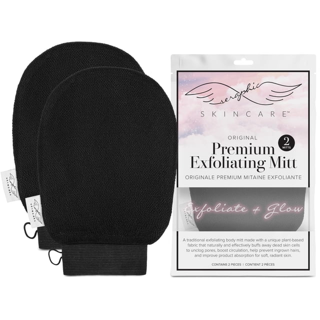 Guante exfoliante SERAPHIC SKINCARE Premium (2 unidades) 100% vegano