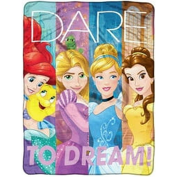Disney Princesses Throw Blanket, Dreamers, Micro Raschel, 46x60, Multicolor, 1 Each