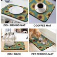 thumbnail image 4 of 2 Pack Washable Rubber Sunflower Cute Floral Dish Drying Mats for Kitchen Counter Home Large Coffee Bar Pad Accessories and Decor for Utensils Stemware (2pcs 18''x24''+19.5''x12''), 4 of 6