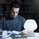thumbnail image 3 of Mushroom Crystal Night Table Lamp - Translucent Retro Stripe Style Small Bedside Table, Home Decoration Reading Lamp, Dining Room, Living Room, Bedroo, 3 of 3