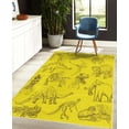thumbnail image 4 of Jurassic Decorative Rug, Arrangement of Various Dinosaurs Illustrations Skeleton Biology Historic, Quality Carpet for Bedroom Dorm and Living Room, 6 Sizes, Pale Earth, by Ambesonne, 4 of 4