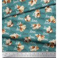 thumbnail image 3 of Soimoi Georgette Viscose Fabric Love Text & Puppies Dog Decor Fabric Printed Yard 42 Inch Wide, 3 of 3