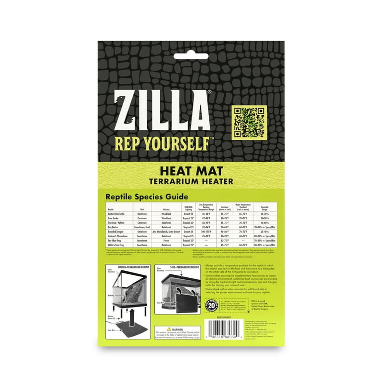 Free Shipping! Zilla Heat Mat for Reptiles Small 10-20 Gallon