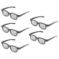 thumbnail image 2 of EeaseMX 5 pares de gafas 3D con lentes polarizadas circulares pasivas para adultos (negras), 2 of 7