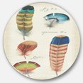 thumbnail image 1 of Designart 'Feathers Cottage Family II' Farmhouse Metal Circle Wall Art, 1 of 3