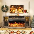 thumbnail image 3 of Easoger 36 Inch Fireplace TV Stand for TVs up to 80", LED Light Entertainment Center with 3-Sided Glass Fireplace, TV Console, Gray, 3 of 10