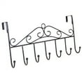 thumbnail image 6 of Over Door Hanger with 7 Hooks,Metal Over The Door Towel Hook,Decorative Overdoor Organizers,Hanging Storage Rack for Hat,Coats, Purses, Scarves, Clothes ,Jackets,Belt,Bedroom,Bathroom,Closet (Black), 6 of 8