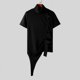 thumbnail image 3 of INCERUN Tops 2024 Camisetas de estilo americano con diseño deconstructivo y hebilla de metal para hombre, camisetas de moda para hombre, camisetas de manga corta sólidas S-5XL, 3 of 5