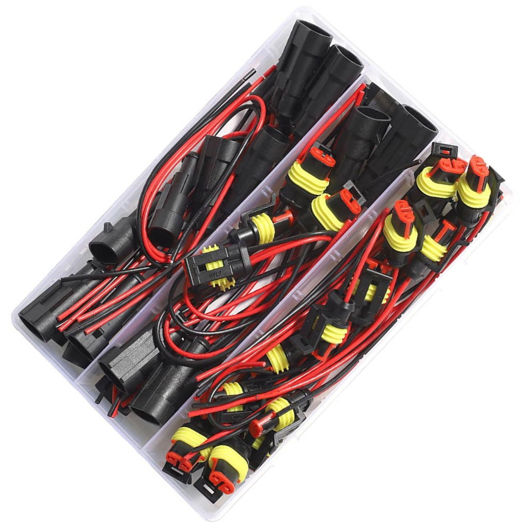 40pcs Waterproof 2Pin Auto Wire Harness Fast Connectors for Vehicle Circuitry