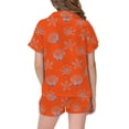 thumbnail image 4 of FYDUU Girls Pajamas Set Cute Cartoon Print Short Sleeve Button Down Sleepwear for Kids Casual Loungewear Summer Nightwear Outfits 8-9 Years, 4 of 4