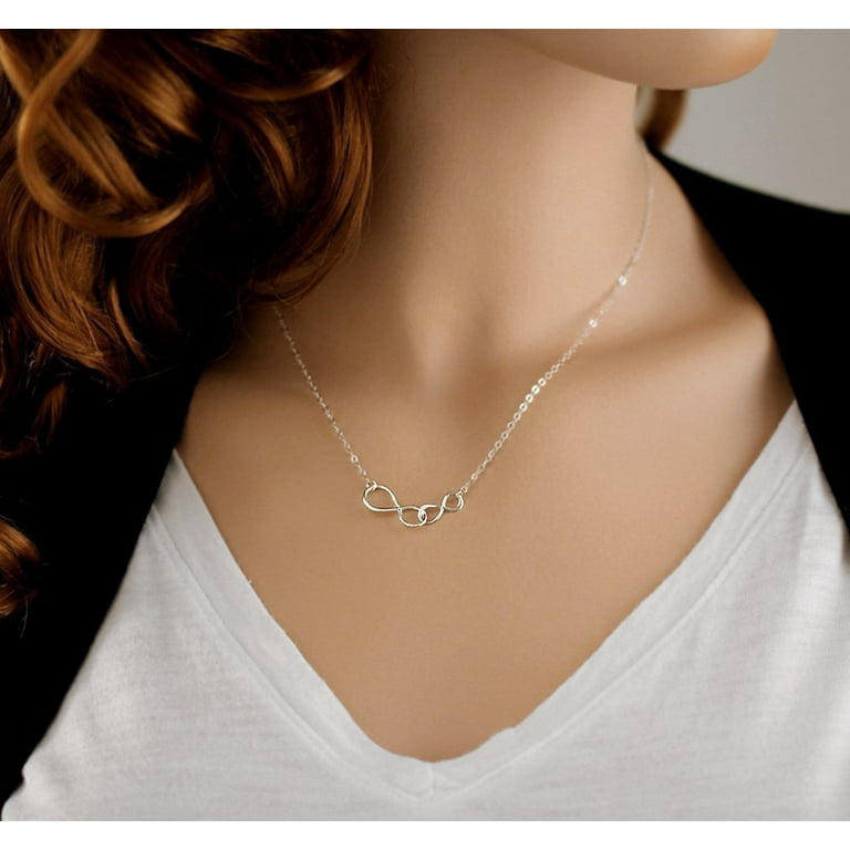 A Charmed Impression Sterling Silver Infinity Heart Necklace